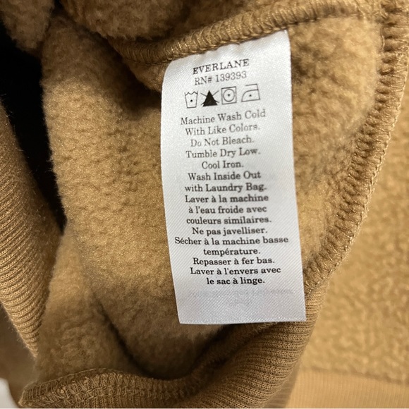 NWT Everlane ReNew Fleece Oversized Crew, Tiger Eye (Tan), Size Small - Picture 8 of 8
